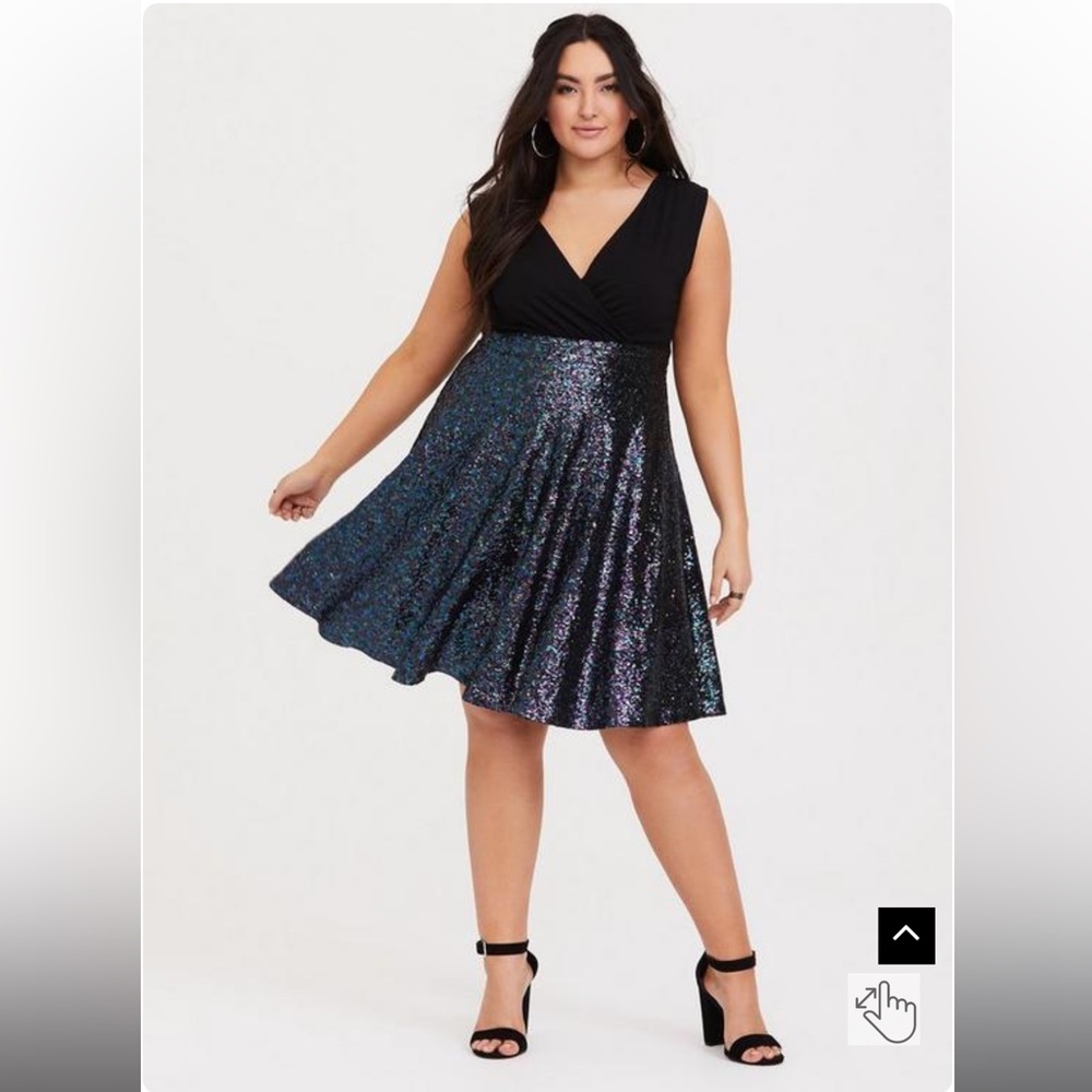 Special Occasion Black Sequin Skater Dress